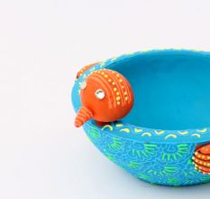 Handmade Washable Bird Terracotta T-Light Holder